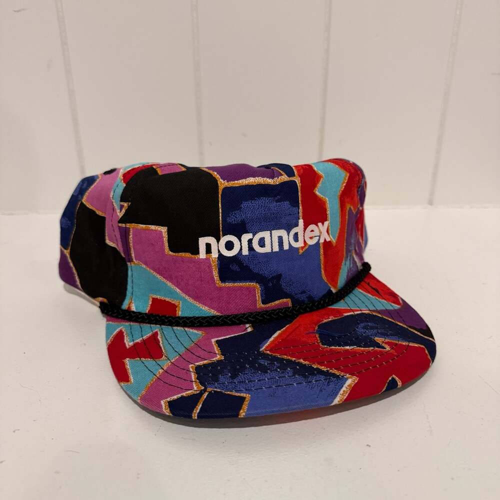 Vintage Norandex Geometric Abstract Print Snapback Hat by Cameo